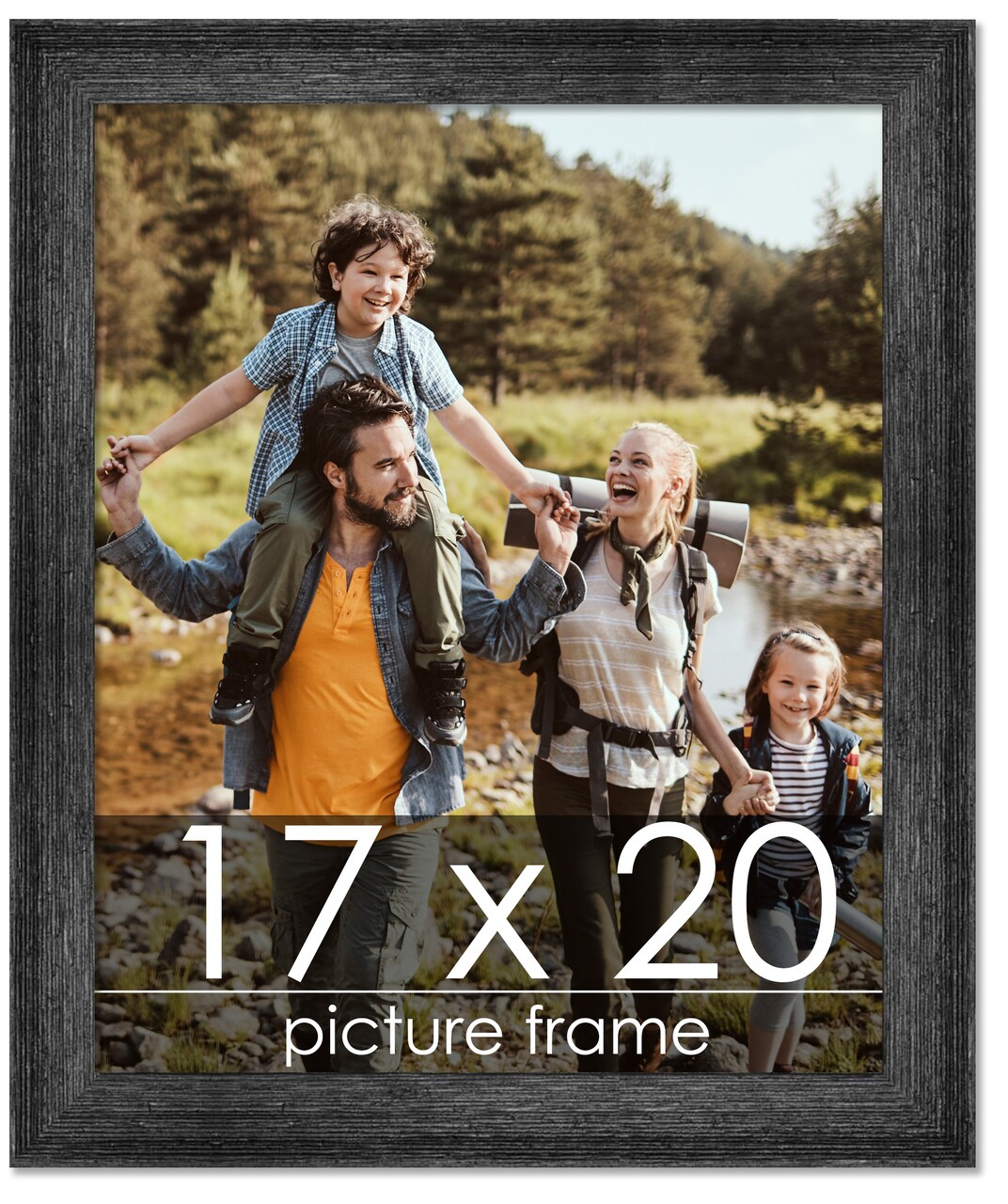 17x20 Wide Barnwood Picture Frame with UV-Resistant Acrylic & Acid Free Backing, Available in 6 Paint Finishes - Grey, Brown, White, and Black